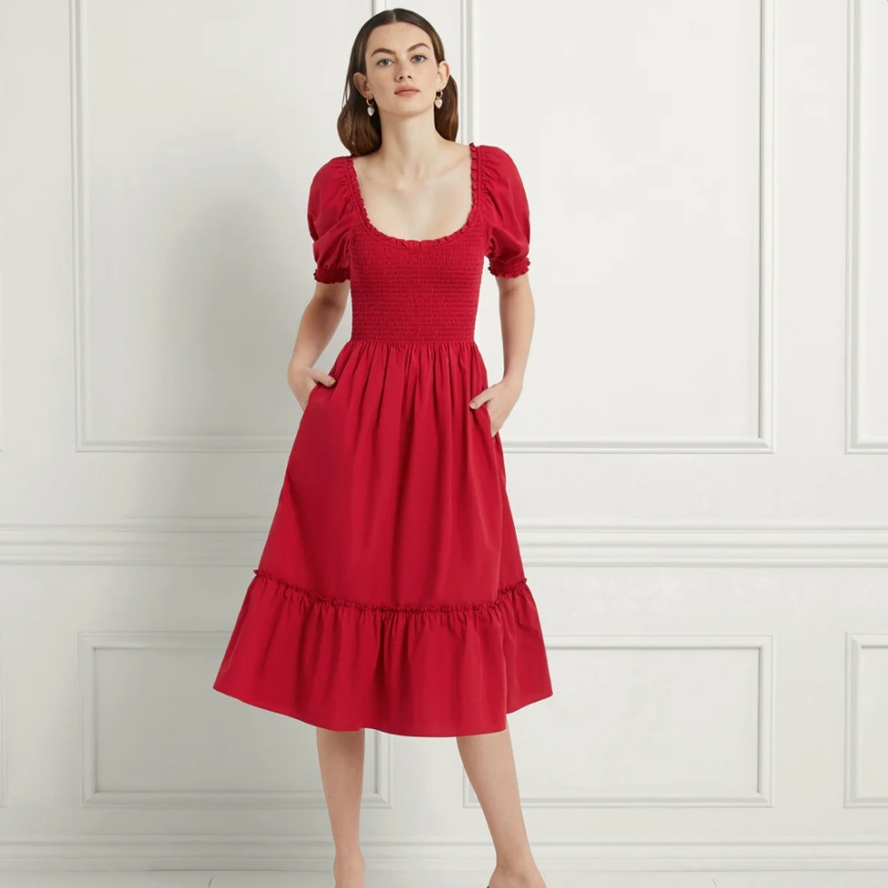 NWT Hill House Louisa Dress in Victorian Red
